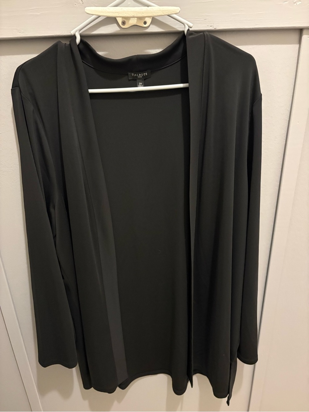 Talbots Black Open-Front Lightweight Cardigan